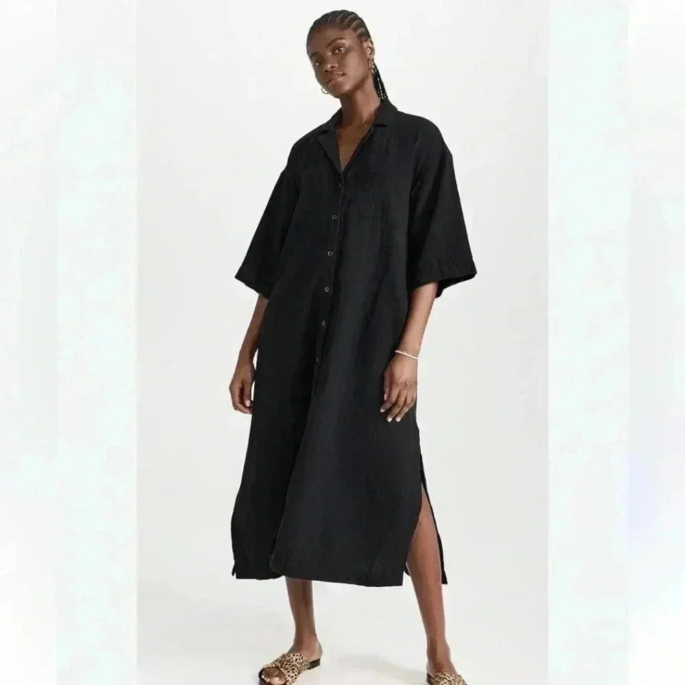 Madewell Black Button-Front Maxi Dress - Picture 2 of 12